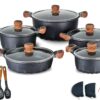 Dessini Granite Cookware Set 17-Piece Anthracite Grey