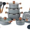 Dessini Granite Cookware Set 19-Piece Gray