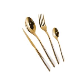 Dessini Stainless Steel Cutlery Set With Luxury Box 1000 Gold 148 Pcs